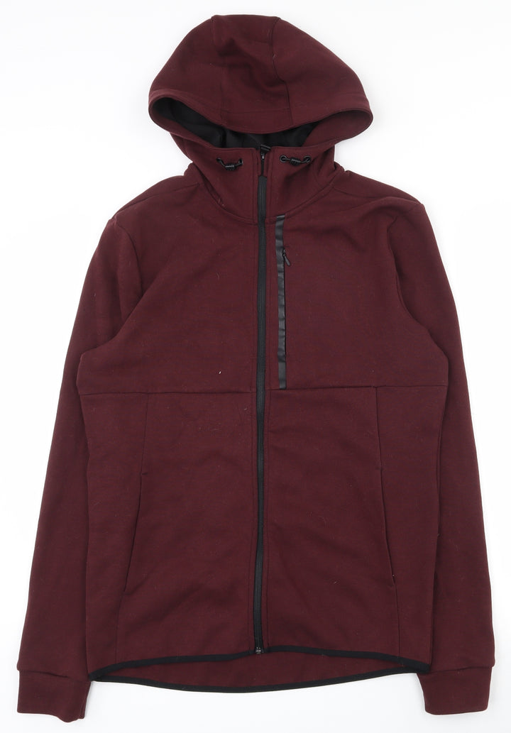 H&M Mens Red  Cotton Full Zip Hoodie Size S