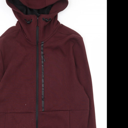 H&M Mens Red  Cotton Full Zip Hoodie Size S
