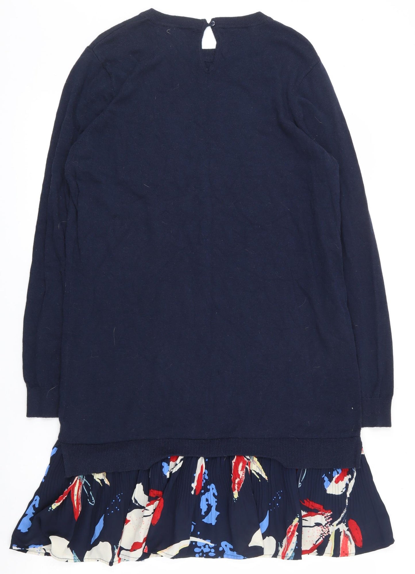 NEXT Womens Blue  Cotton Jumper Dress  Size 14  Round Neck Pullover