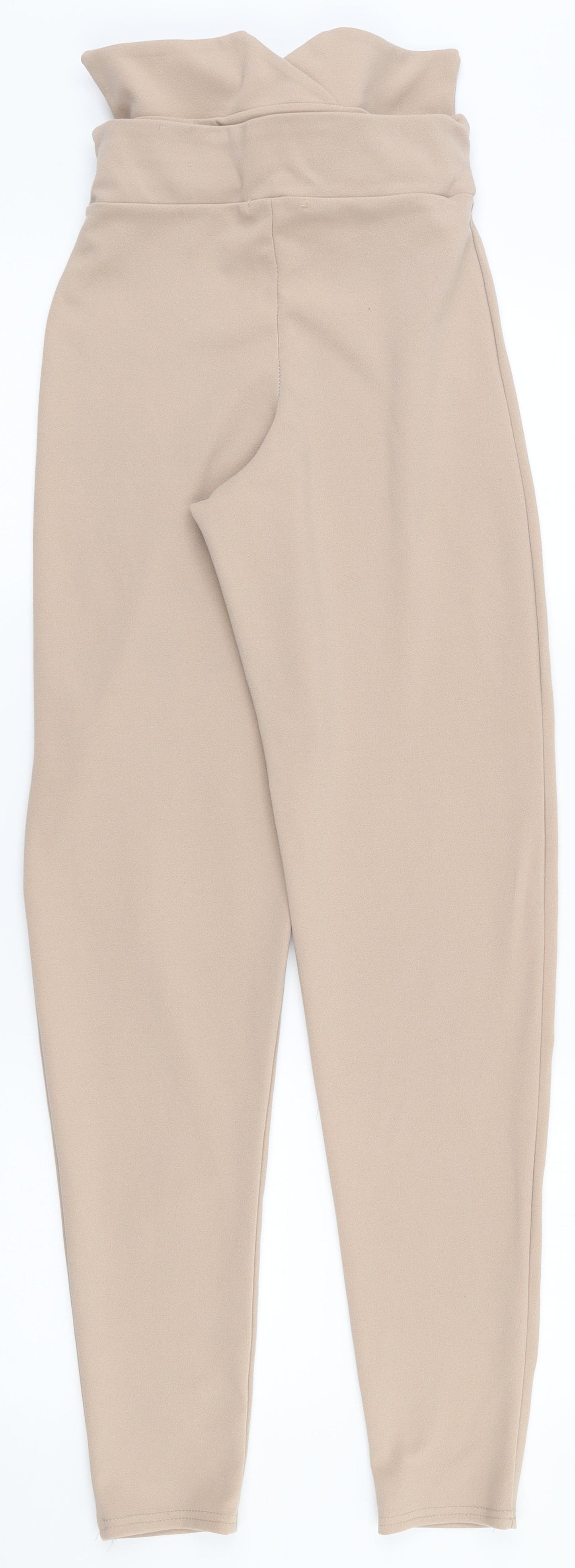 I SAW IT FIRST Womens Beige  Polyester Carrot Trousers Size 8 L30 in Regular