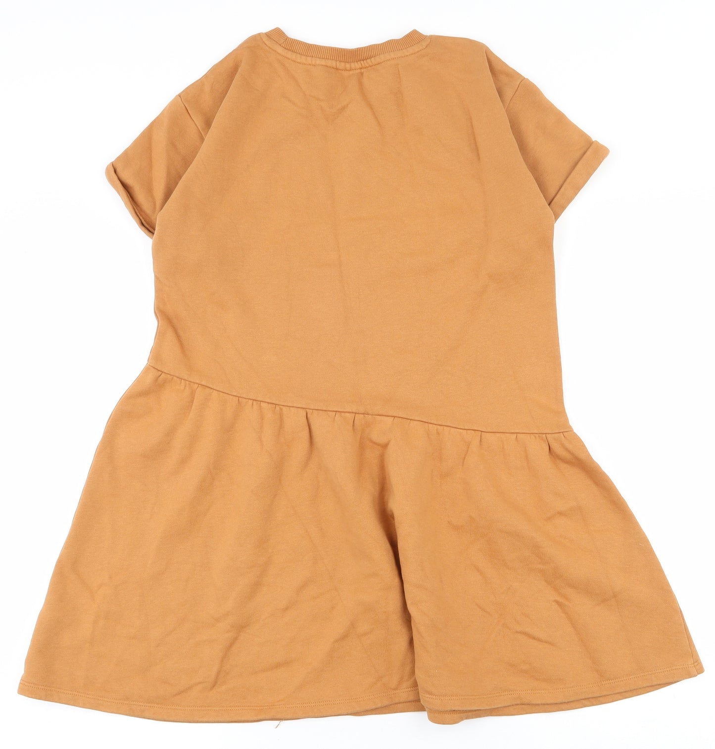 NEXT Girls Orange  Cotton Fit & Flare  Size 10 Years  Crew Neck Pullover