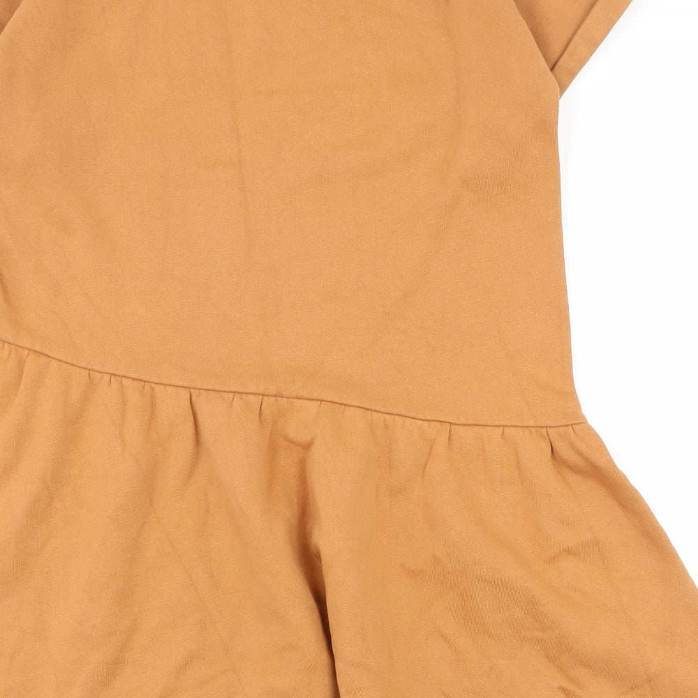 NEXT Girls Orange  Cotton Fit & Flare  Size 10 Years  Crew Neck Pullover