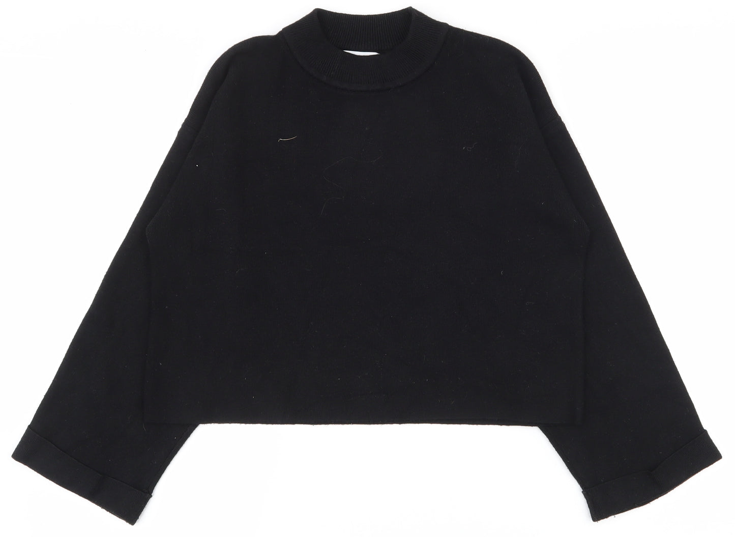 Zara Girls Black High Neck  Polyester Pullover Jumper Size 11-12 Years  Pullover - Cropped