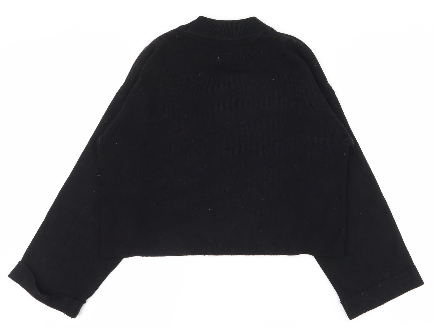 Zara Girls Black High Neck  Polyester Pullover Jumper Size 11-12 Years  Pullover - Cropped