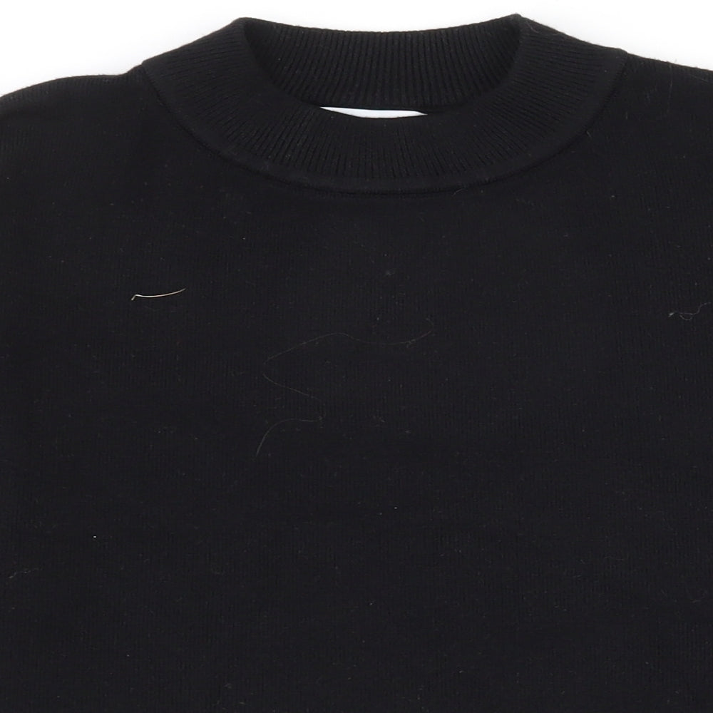 Zara Girls Black High Neck  Polyester Pullover Jumper Size 11-12 Years  Pullover - Cropped