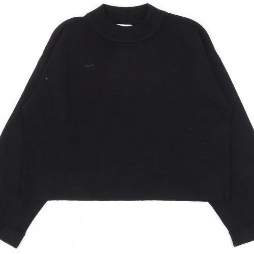 Zara Girls Black High Neck  Polyester Pullover Jumper Size 11-12 Years  Magnetic