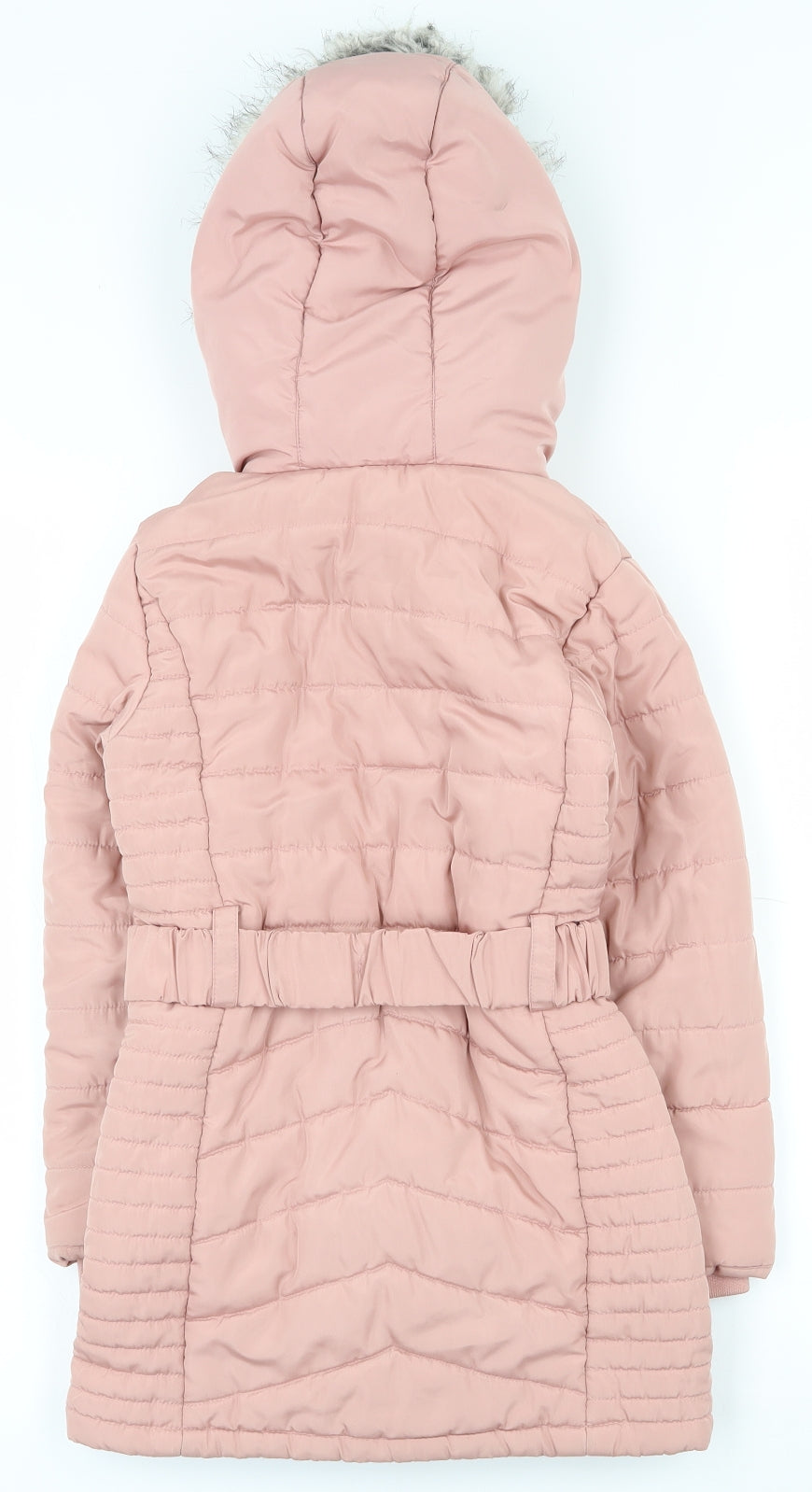 F&F Girls Pink   Puffer Jacket Coat Size 6-7 Years  Zip