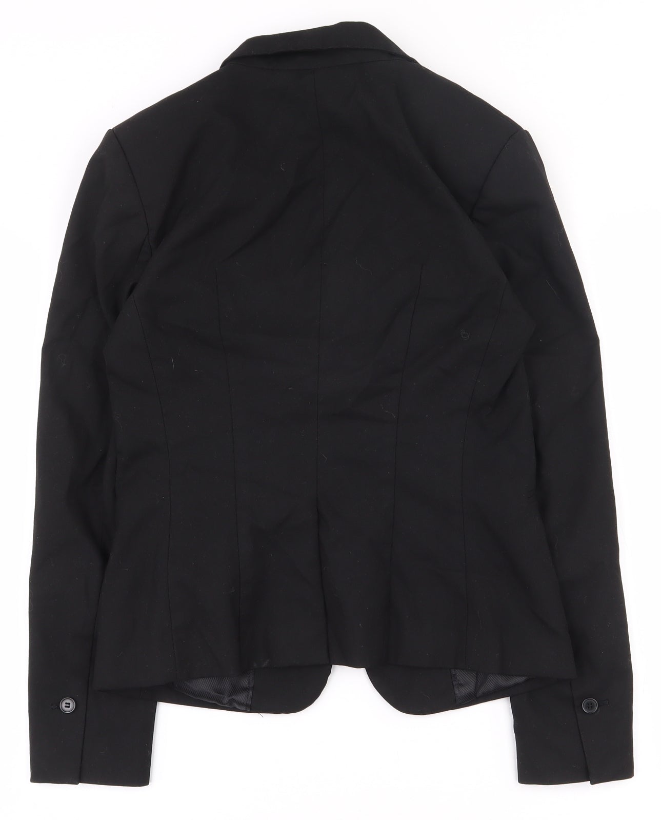 H&M Womens Black  Polyester Jacket Suit Jacket Size 10   - Shoulder Pads