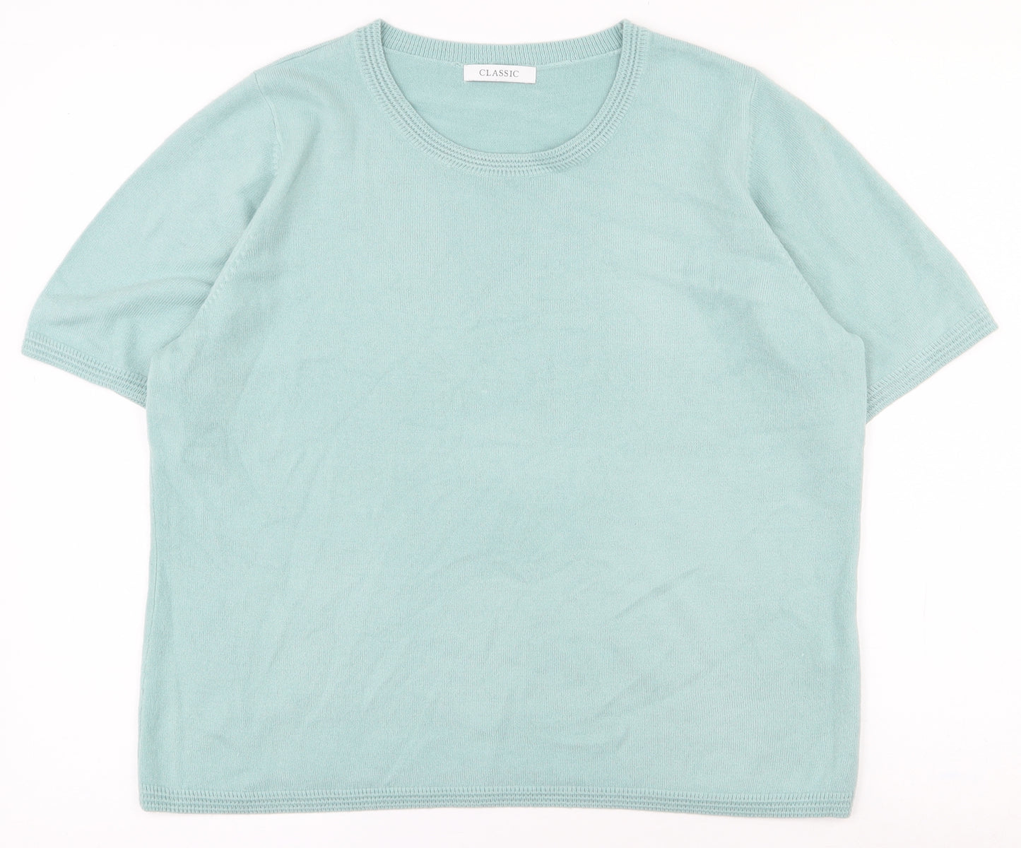 Marks and Spencer Womens Blue Round Neck  Acrylic Pullover Jumper Size 16