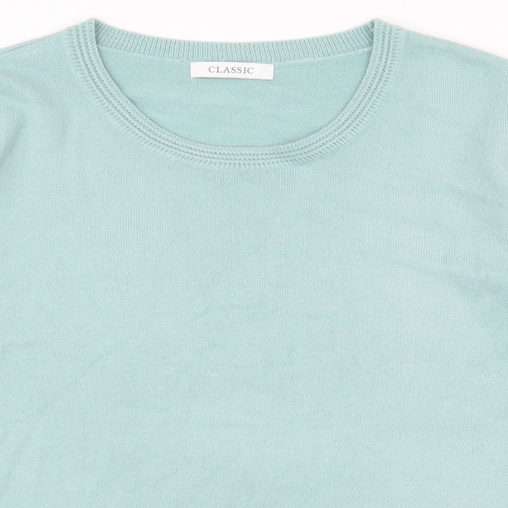 Marks and Spencer Womens Blue Round Neck  Acrylic Pullover Jumper Size 16