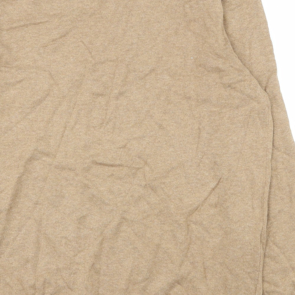 Topman Mens Brown Crew Neck  Cotton Pullover Jumper Size XL