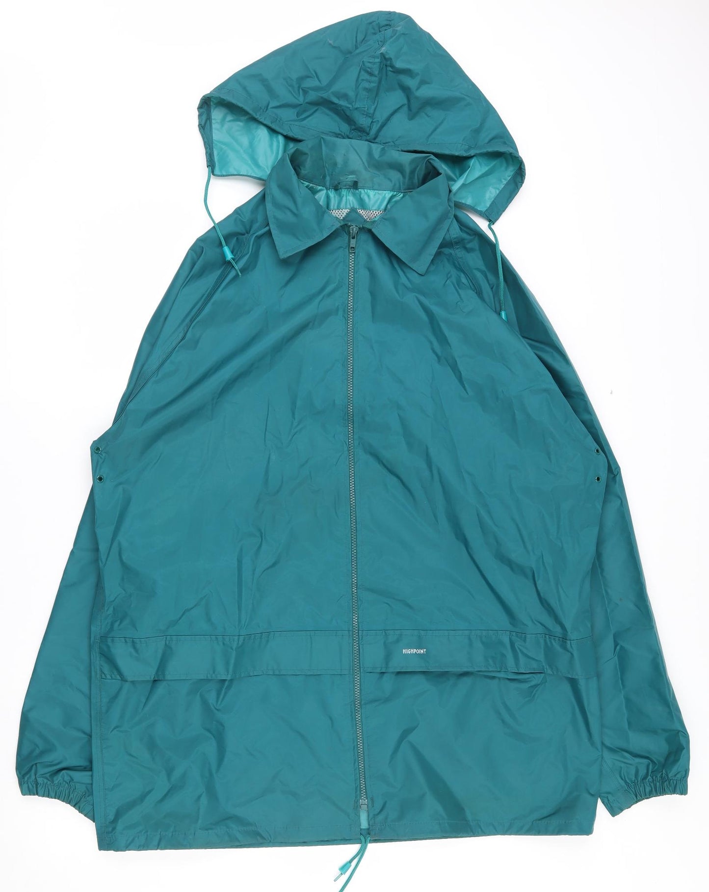 High Point Mens Green   Rain Coat Coat Size XL  Zip - Pack away hood