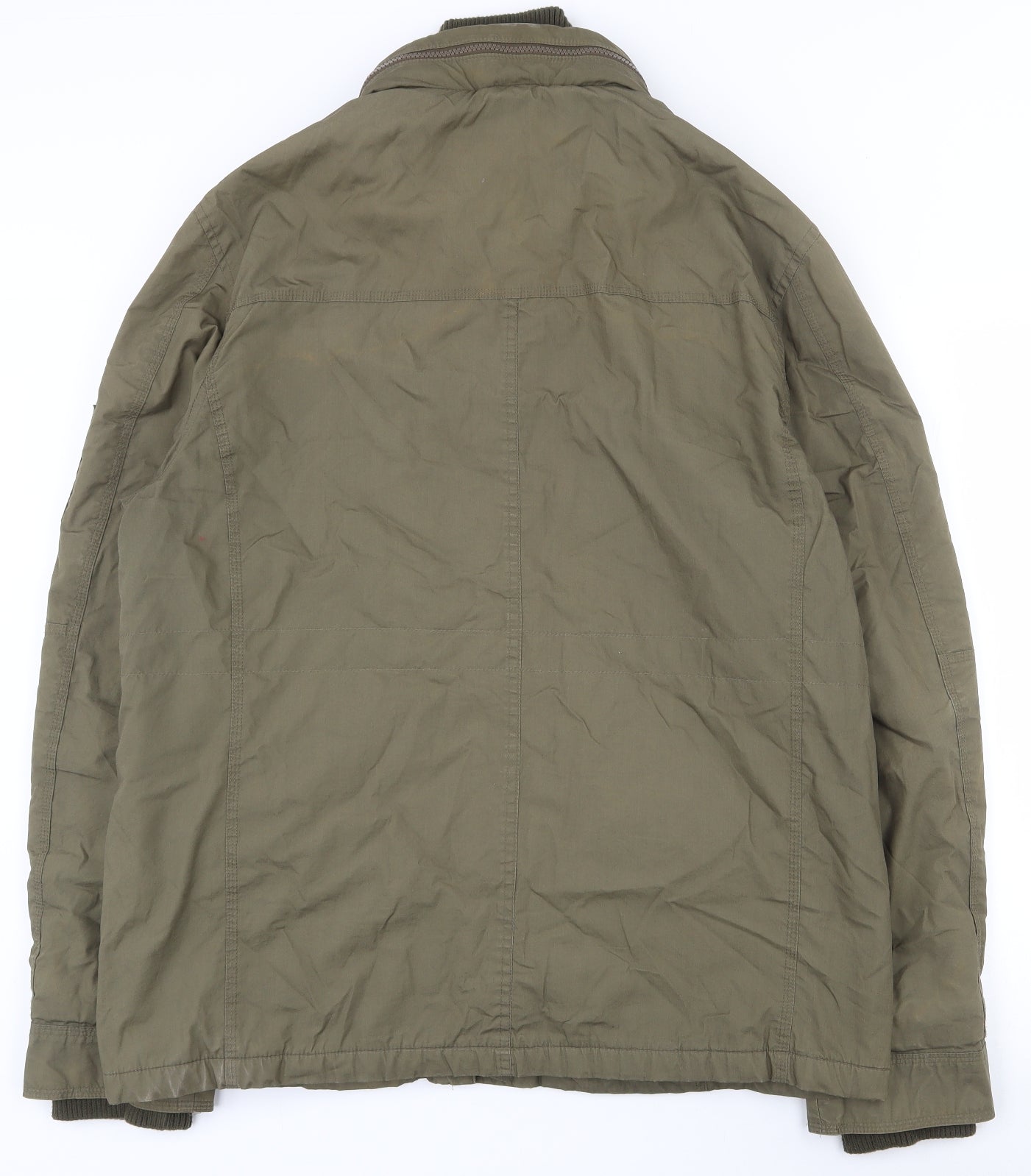 NEXT Mens Green   Jacket Coat Size L  Zip - Pack away hood, Double zip