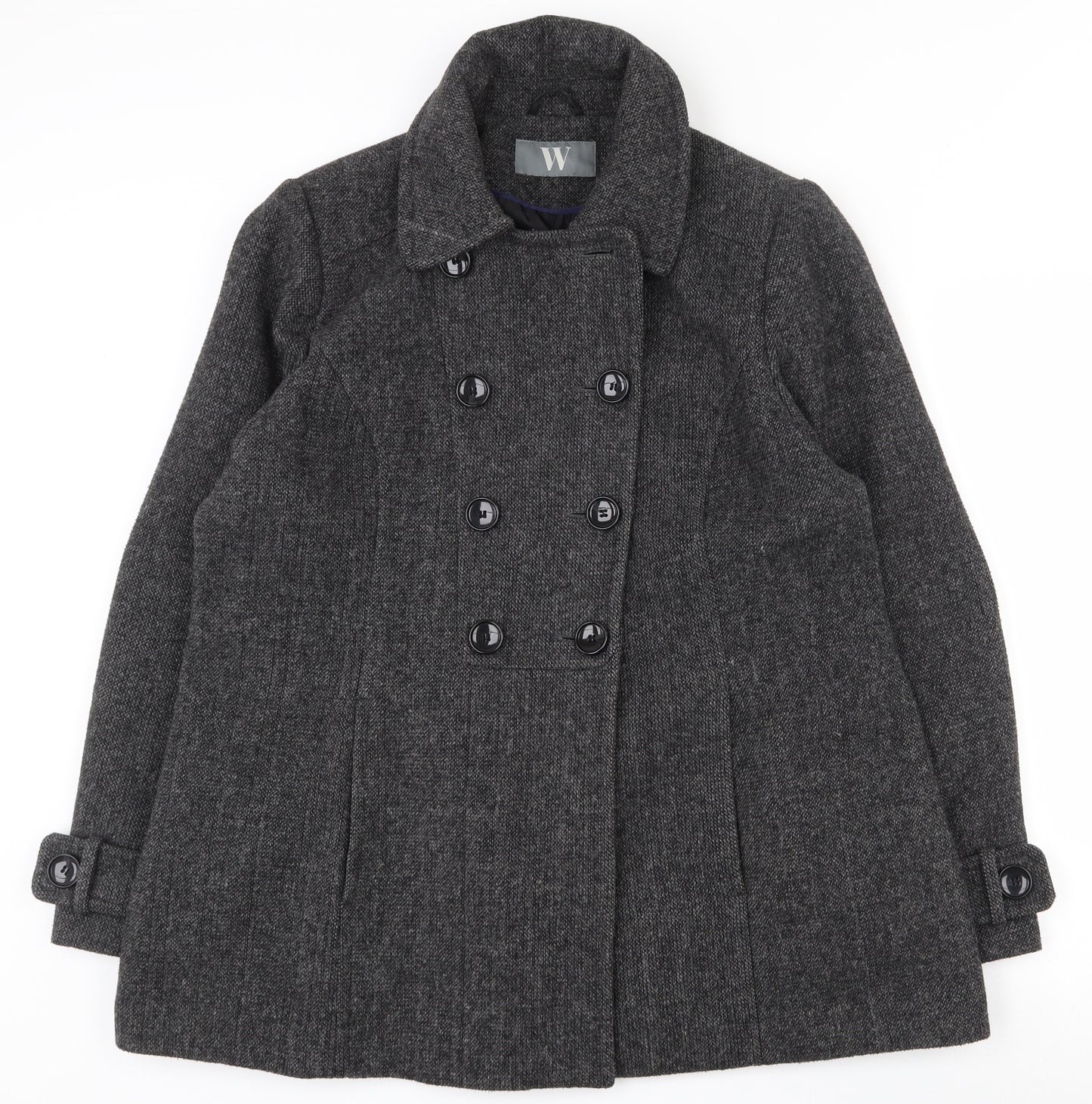 BHS Womens Grey   Pea Coat Coat Size 20  Button