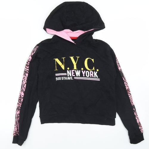 Studio Girls Black  Cotton Pullover Hoodie Size 12-13 Years