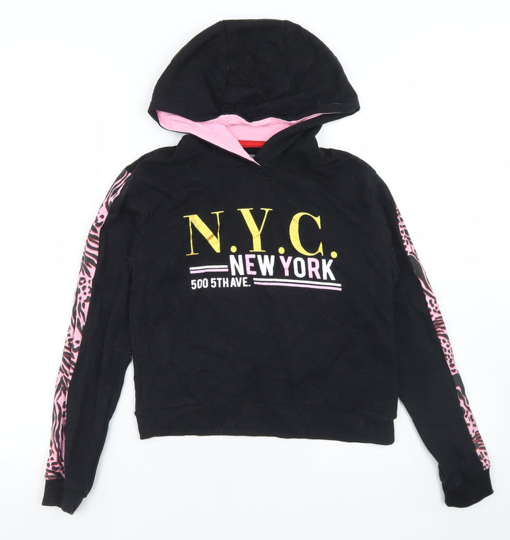 Studio Girls Black Cotton Pullover Hoodie Size 12-13 Years