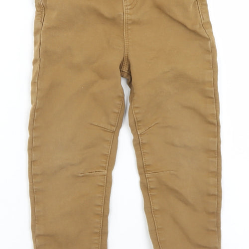 George Boys Brown  Cotton Chino Trousers Size 3-4 Years  Regular Drawstring