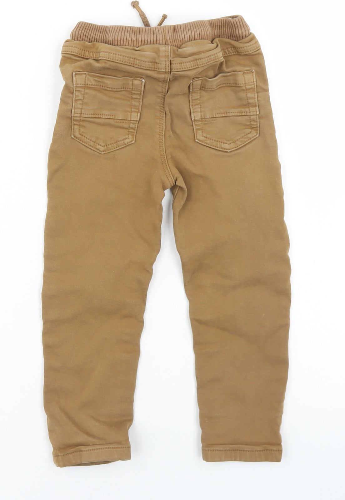 George Boys Brown  Cotton Chino Trousers Size 3-4 Years  Regular Drawstring
