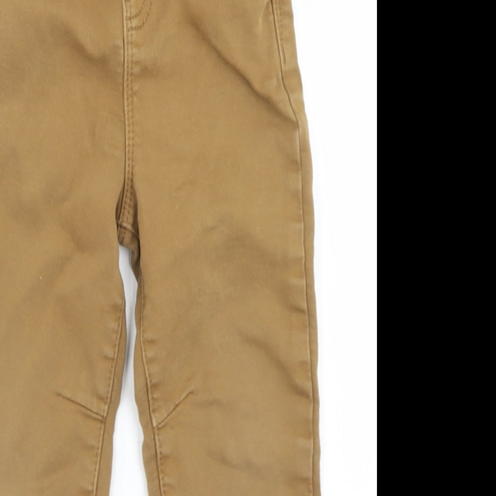George Boys Brown  Cotton Chino Trousers Size 3-4 Years  Regular Drawstring