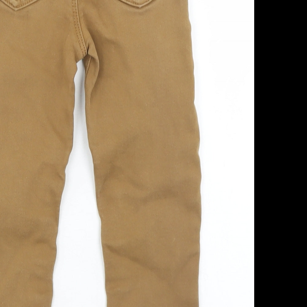 George Boys Brown  Cotton Chino Trousers Size 3-4 Years  Regular Drawstring