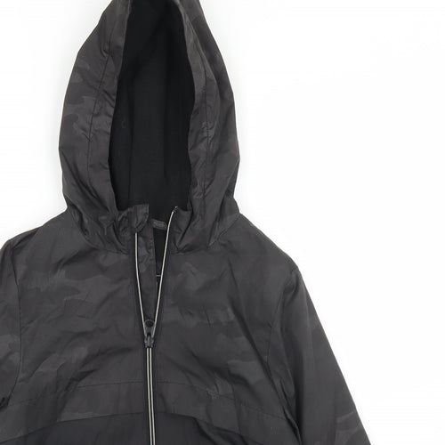 TU Boys Black Camouflage  Windbreaker Jacket Size 7-8 Years  Zip