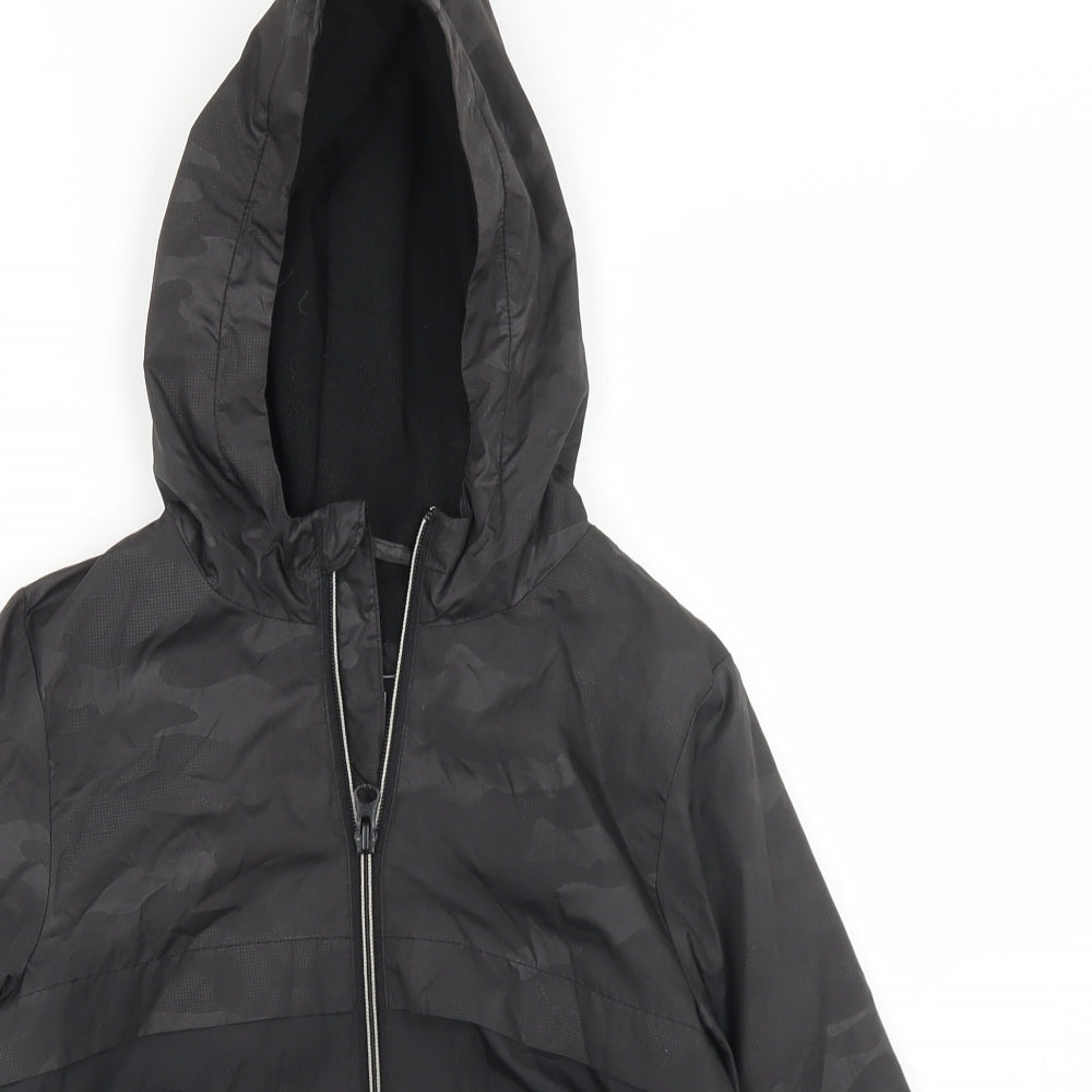 TU Boys Black Camouflage  Windbreaker Jacket Size 7-8 Years  Zip