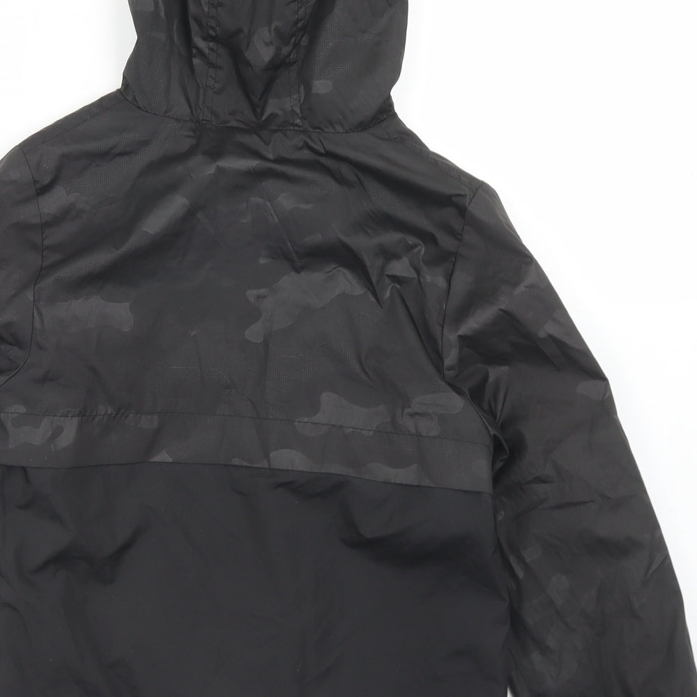 TU Boys Black Camouflage  Windbreaker Jacket Size 7-8 Years  Zip