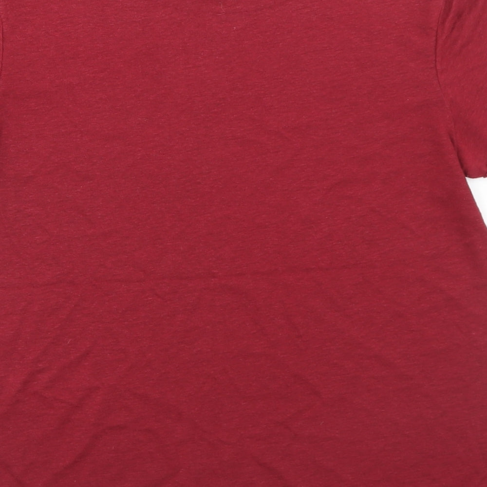 George Womens Red  Linen Basic T-Shirt Size 10 Round Neck