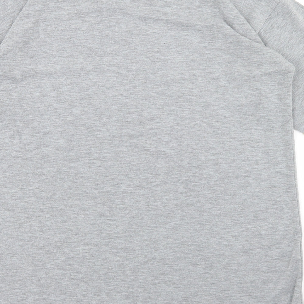 Boohoo Womens Grey  Polyester Basic T-Shirt Size 10 Round Neck