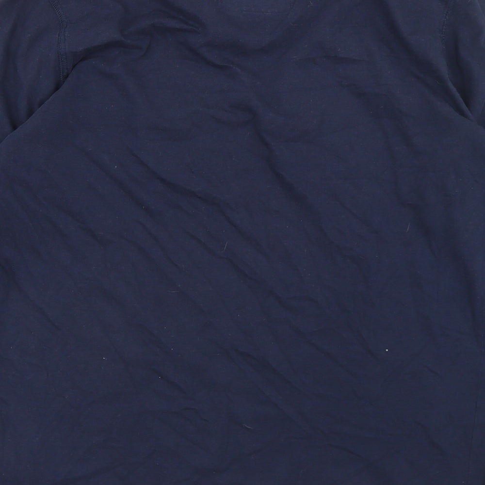 Dissident Mens Blue  Cotton  T-Shirt Size M Henley