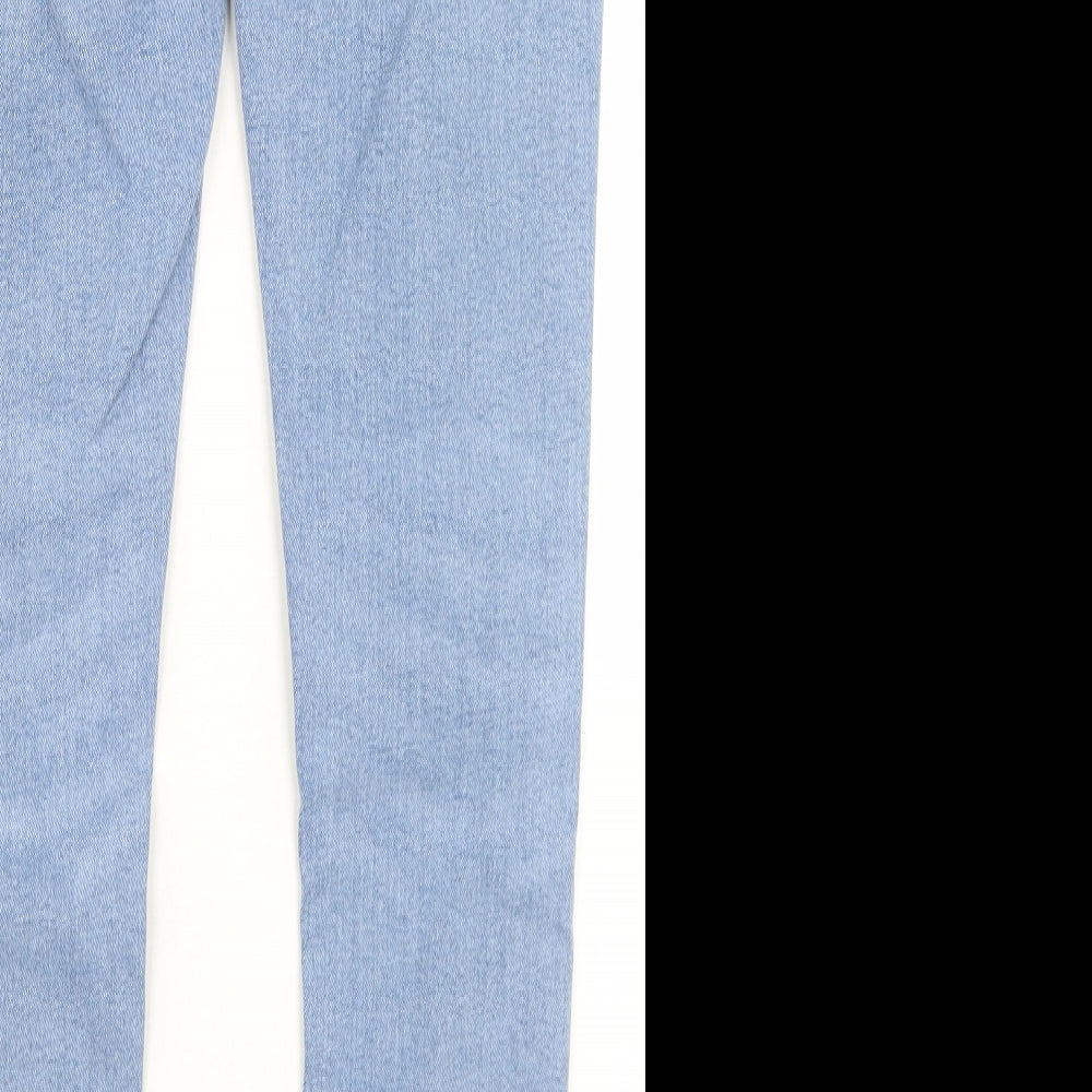Topman Mens Blue  Cotton Skinny Jeans Size 34 in L32 in Regular Button