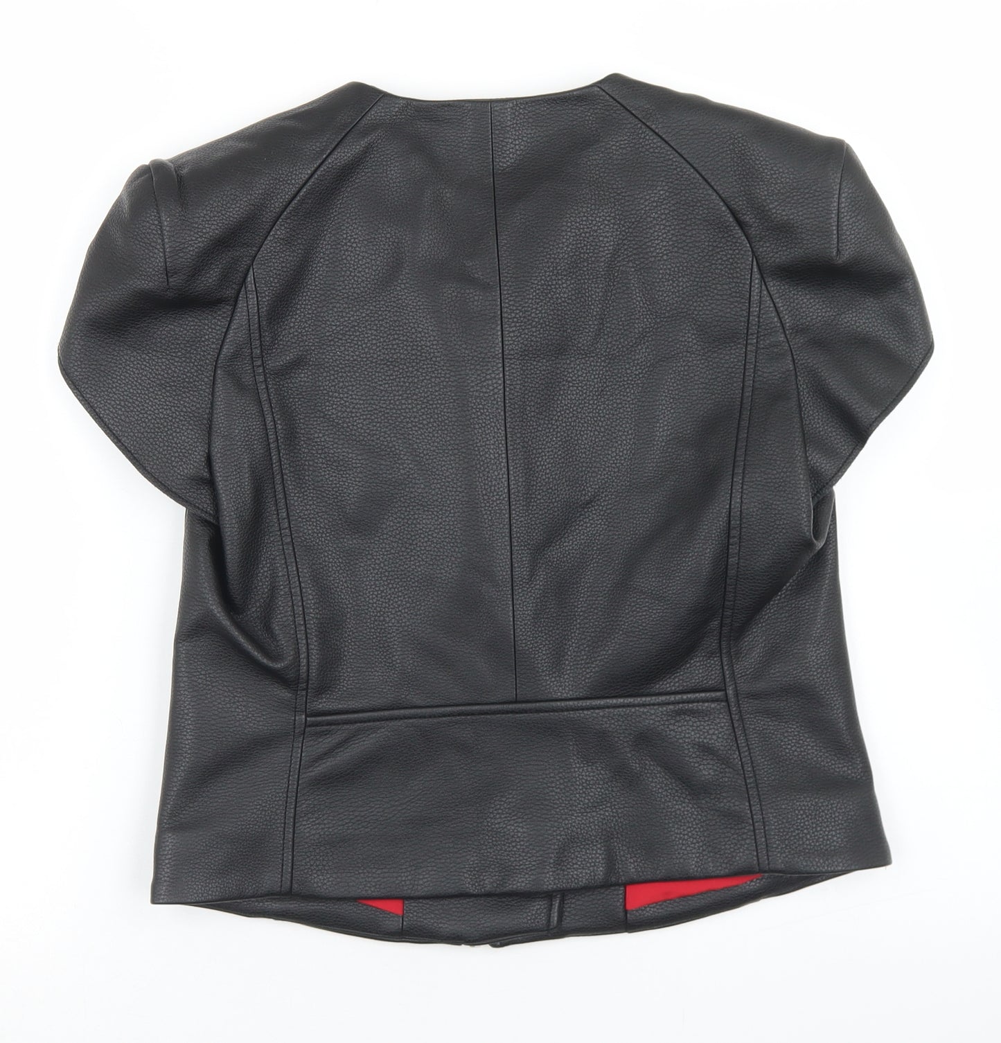 Zara Womens Black   Biker Jacket Size M  Zip - Short Sleeve