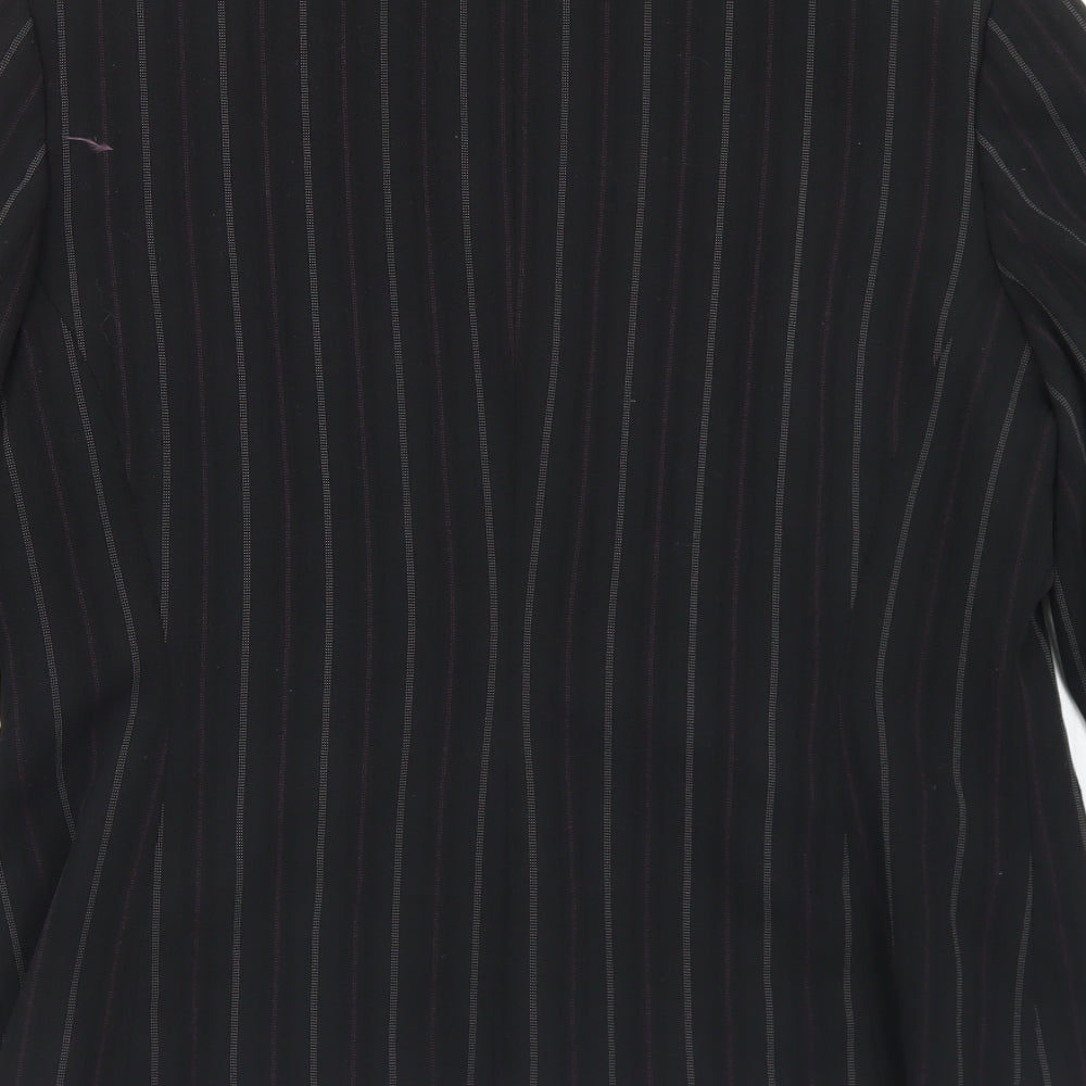 New Look Womens Black Striped Polyester Jacket Blazer Size 16