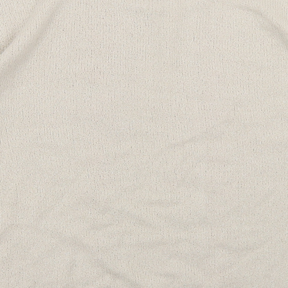 Berkertex Womens Beige Round Neck  Acrylic Pullover Jumper Size 14   - Floral Detail