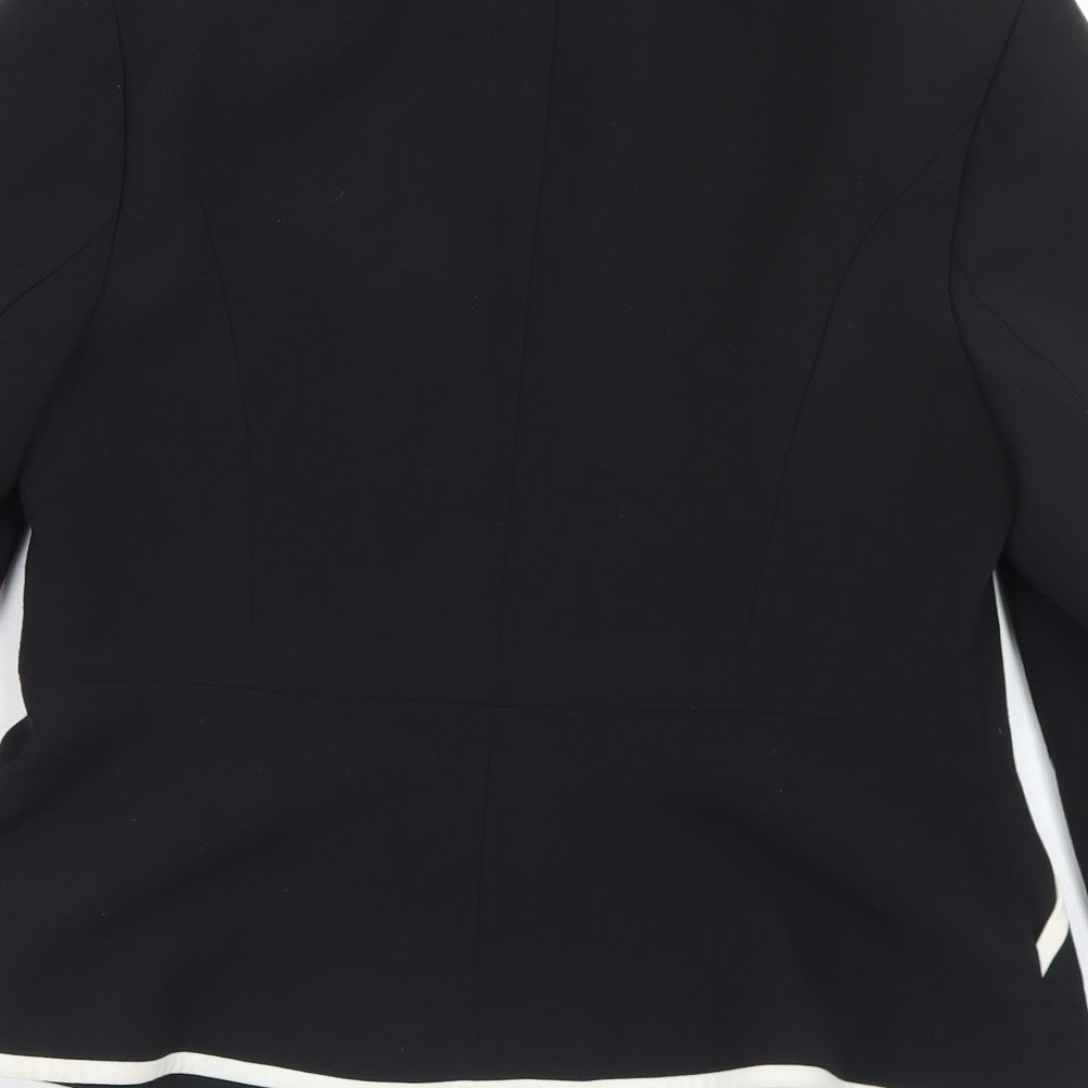 TU Womens Black  Polyester Jacket Blazer Size 12