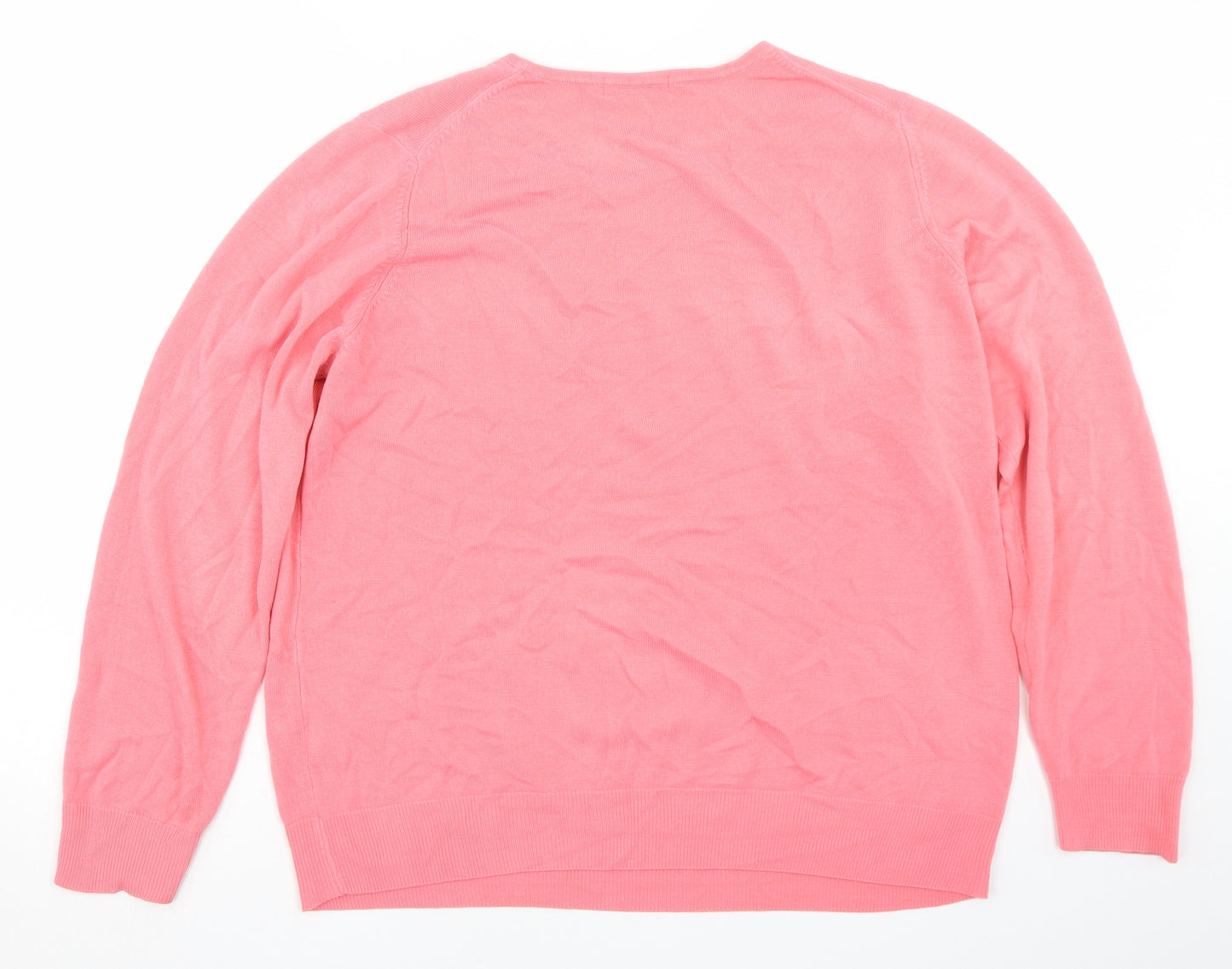 Marks and Spencer Womens Pink Round Neck  Acrylic Pullover Jumper Size 20