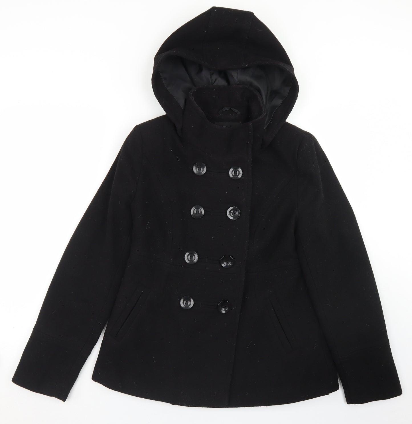Dorothy Perkins Womens Black   Overcoat Coat Size 12  Button