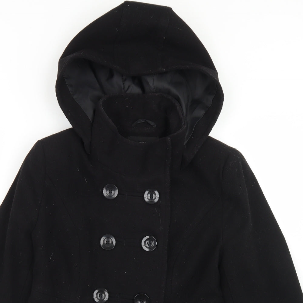 Dorothy Perkins Womens Black   Overcoat Coat Size 12  Button