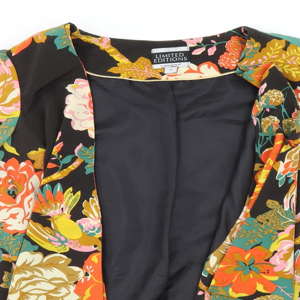 Atmosphere Womens Black Floral  Jacket  Size XS   - Flare Sleeve