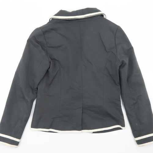 Simon Jeffrey Womens Grey  Cotton Jacket Blazer Size 10