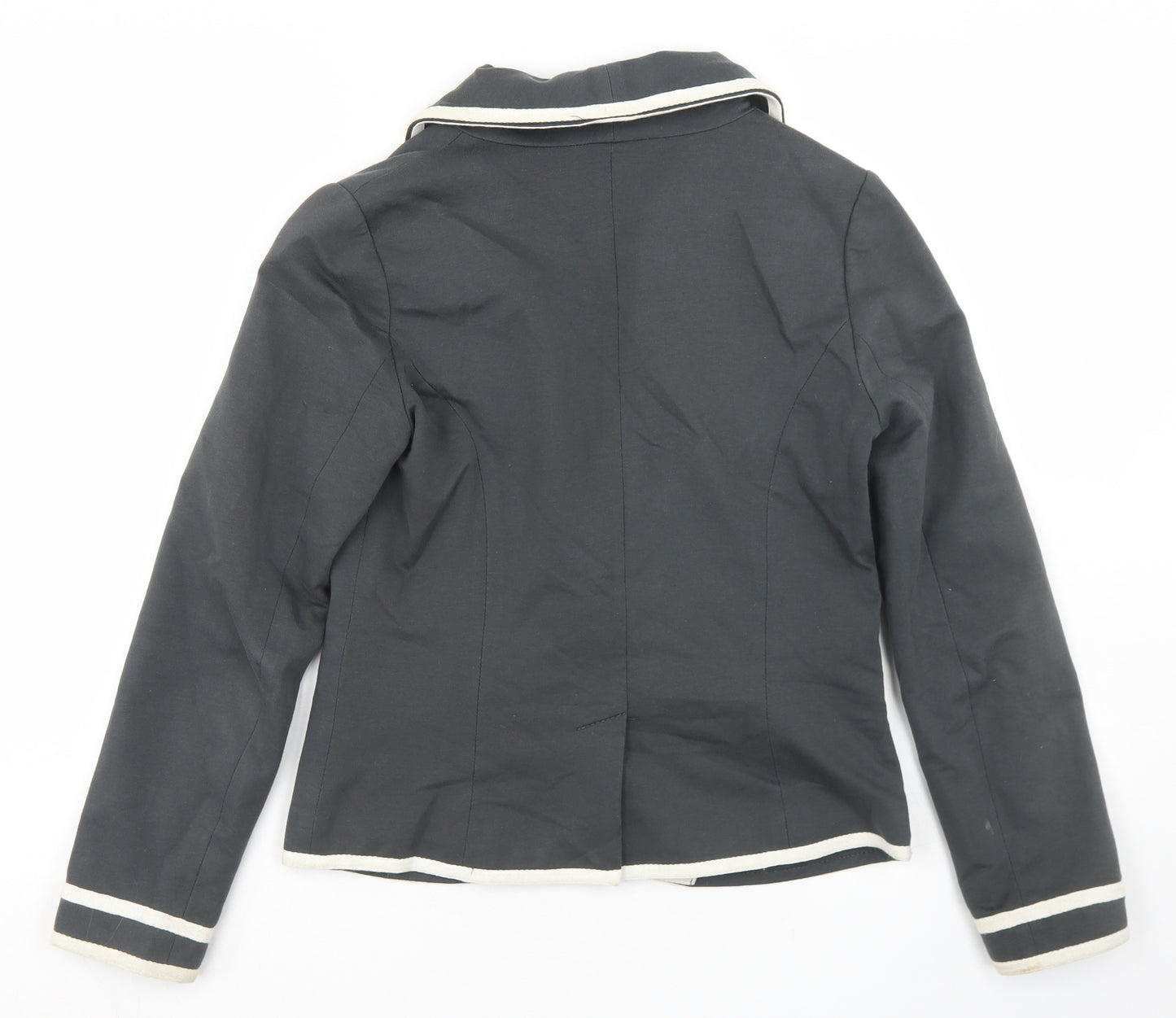 Simon Jeffrey Womens Grey  Cotton Jacket Blazer Size 10