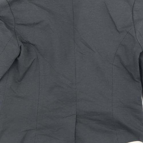 Simon Jeffrey Womens Grey  Cotton Jacket Blazer Size 10