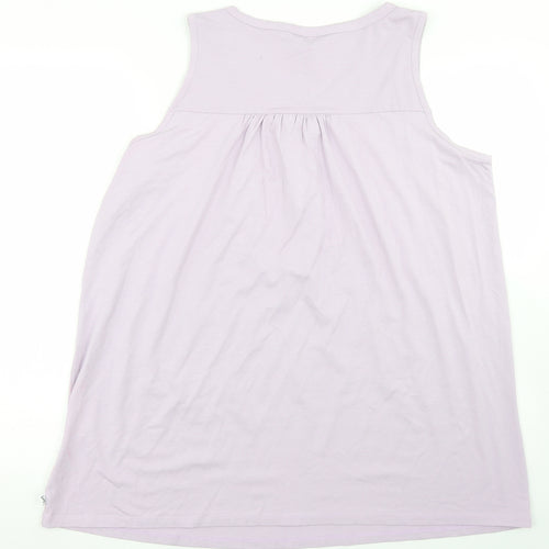 Zhenzi Womens Purple  Viscose Basic Tank Size M Round Neck