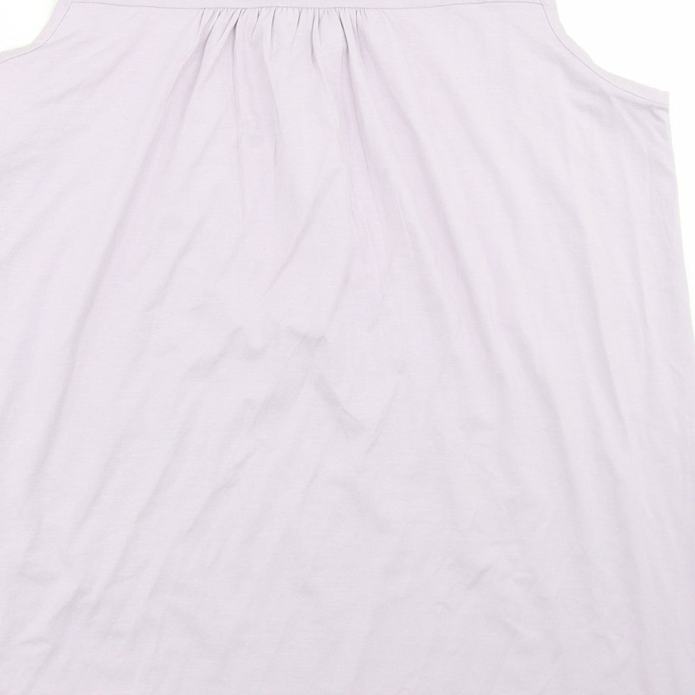 Zhenzi Womens Purple  Viscose Basic Tank Size M Round Neck