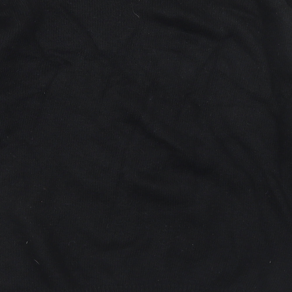 Topshop Womens Black Round Neck  Acrylic Pullover Jumper Size 10