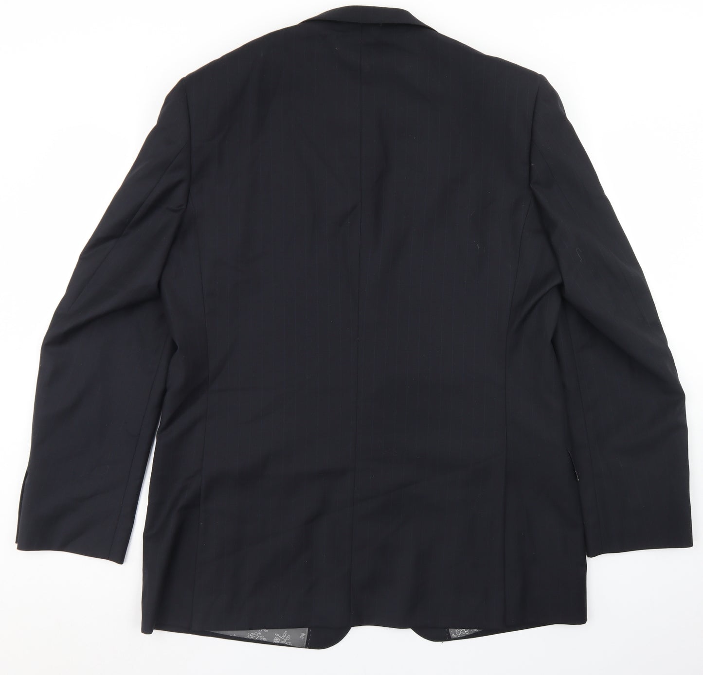 Pierre Cardin Mens Blue Striped Wool Jacket Blazer Size 42