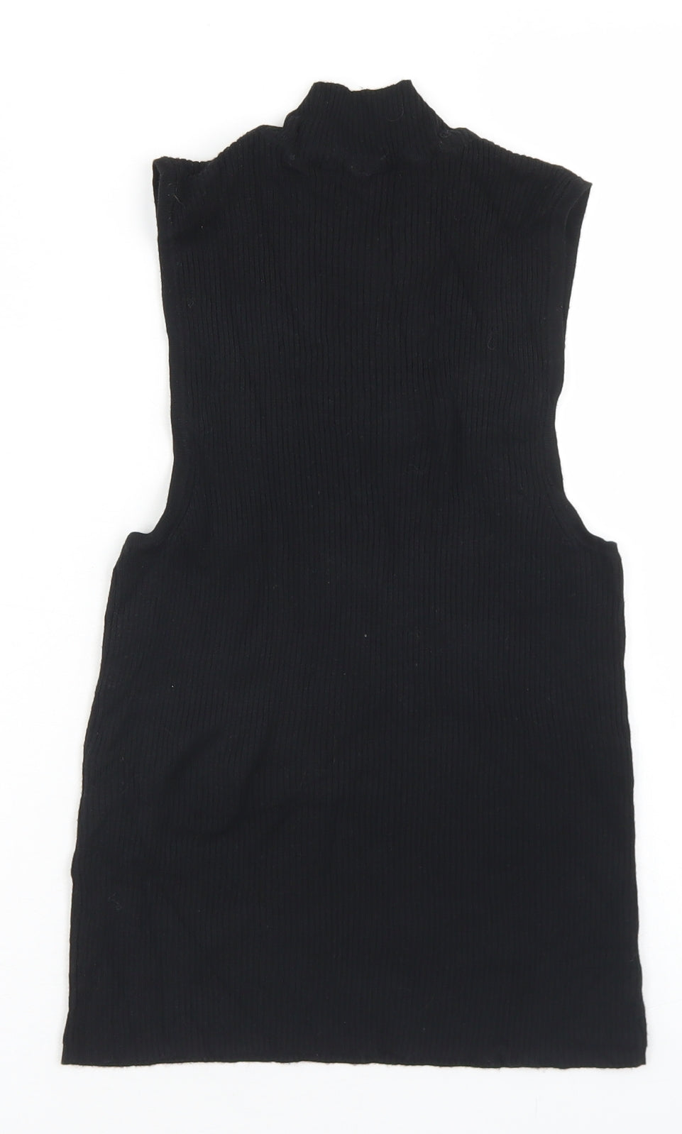 Atmosphere Womens Black Mock Neck  Acrylic Vest Jumper Size 10