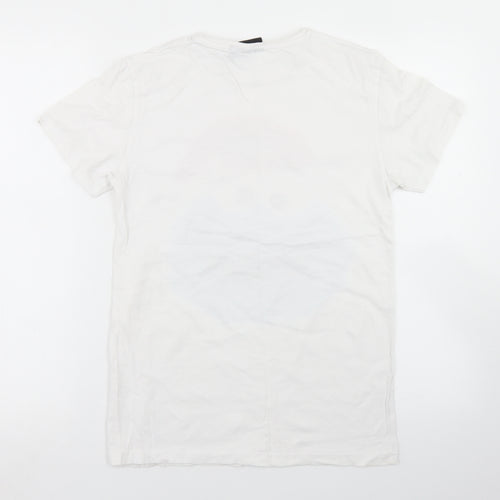 Cedar Wood State Mens White  Cotton  T-Shirt Size XS Crew Neck  - Cookie Monster