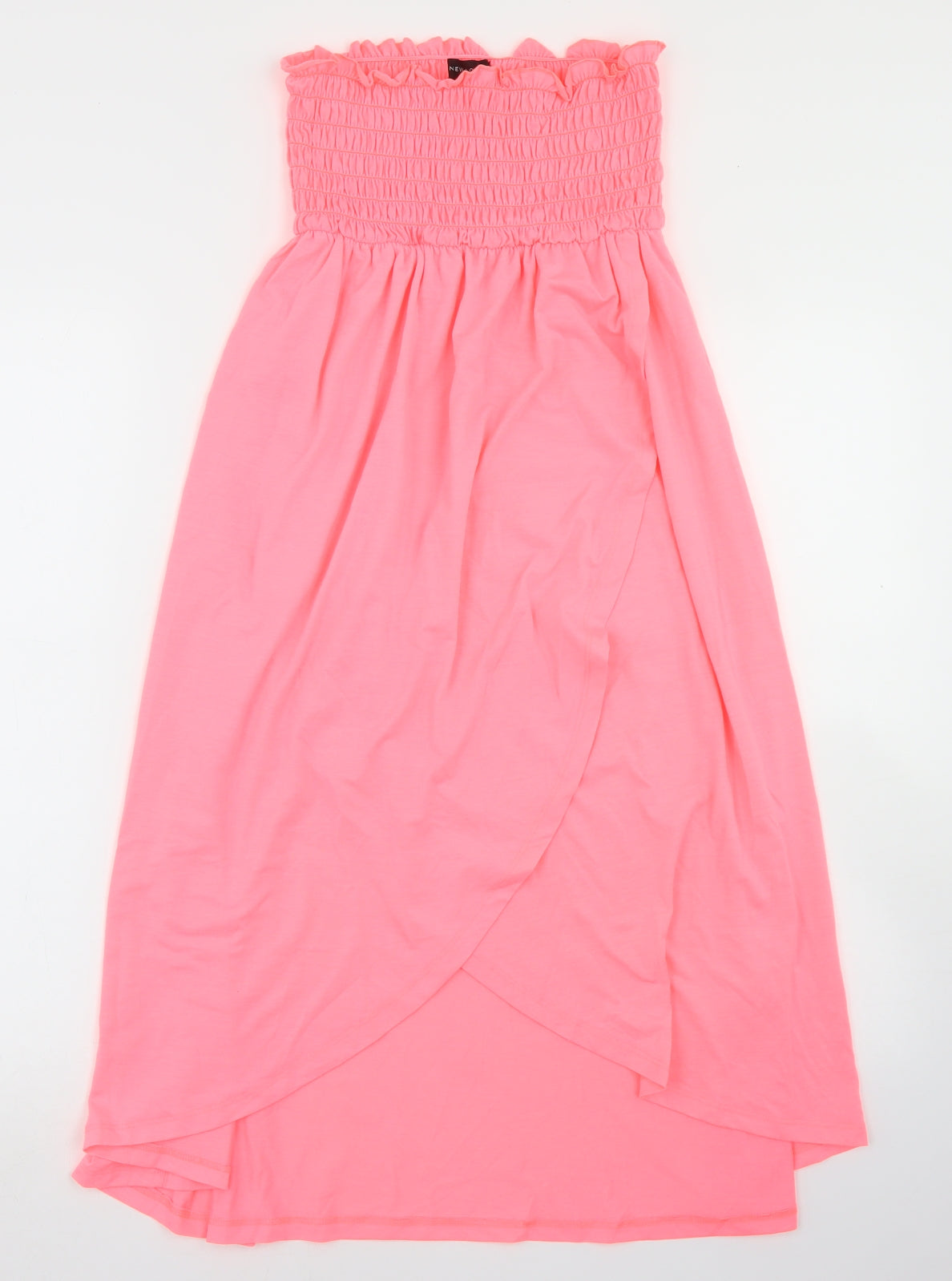 New Look Womens Pink  Polyester Skater Dress  Size 14  Square Neck  - Bandeau