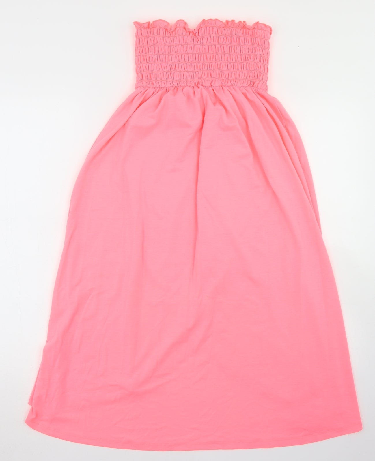 New Look Womens Pink  Polyester Skater Dress  Size 14  Square Neck  - Bandeau